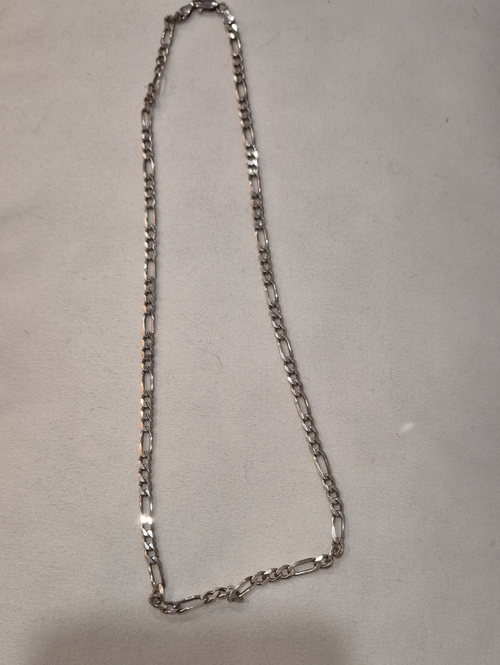 Vintage Genuine Italian 925 Sterling Silver Figaro Chain Necklace — 20"